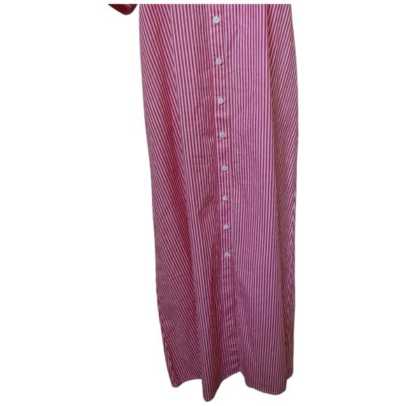 Livro Gibbons Short Sleeve Collared Button Down Midi Dress Harbour Stripes Sz L - Picture 2 of 12